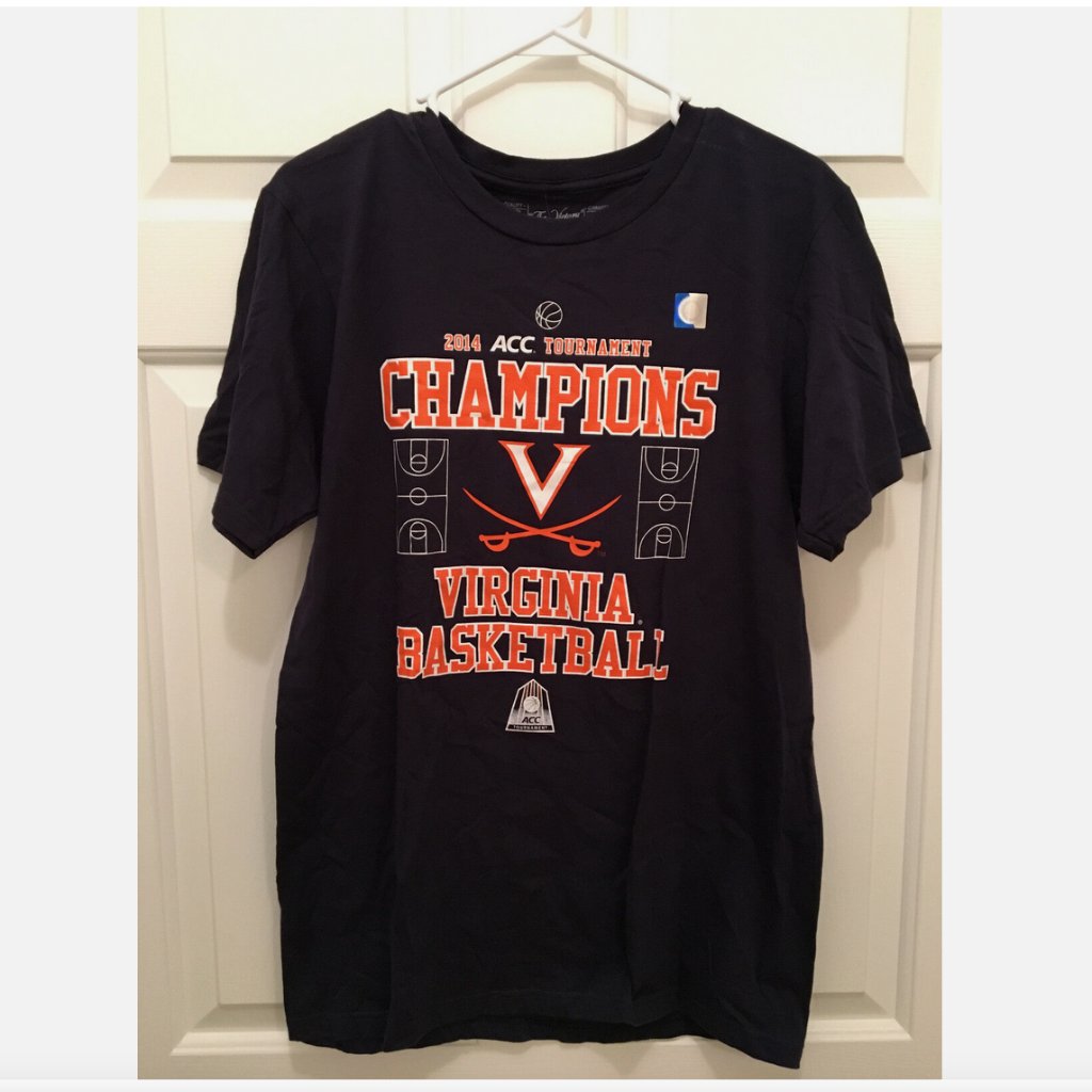 Nwt Virginia Cavaliers 2014 Acc Basketball Champions Blue Orange TShirt Small